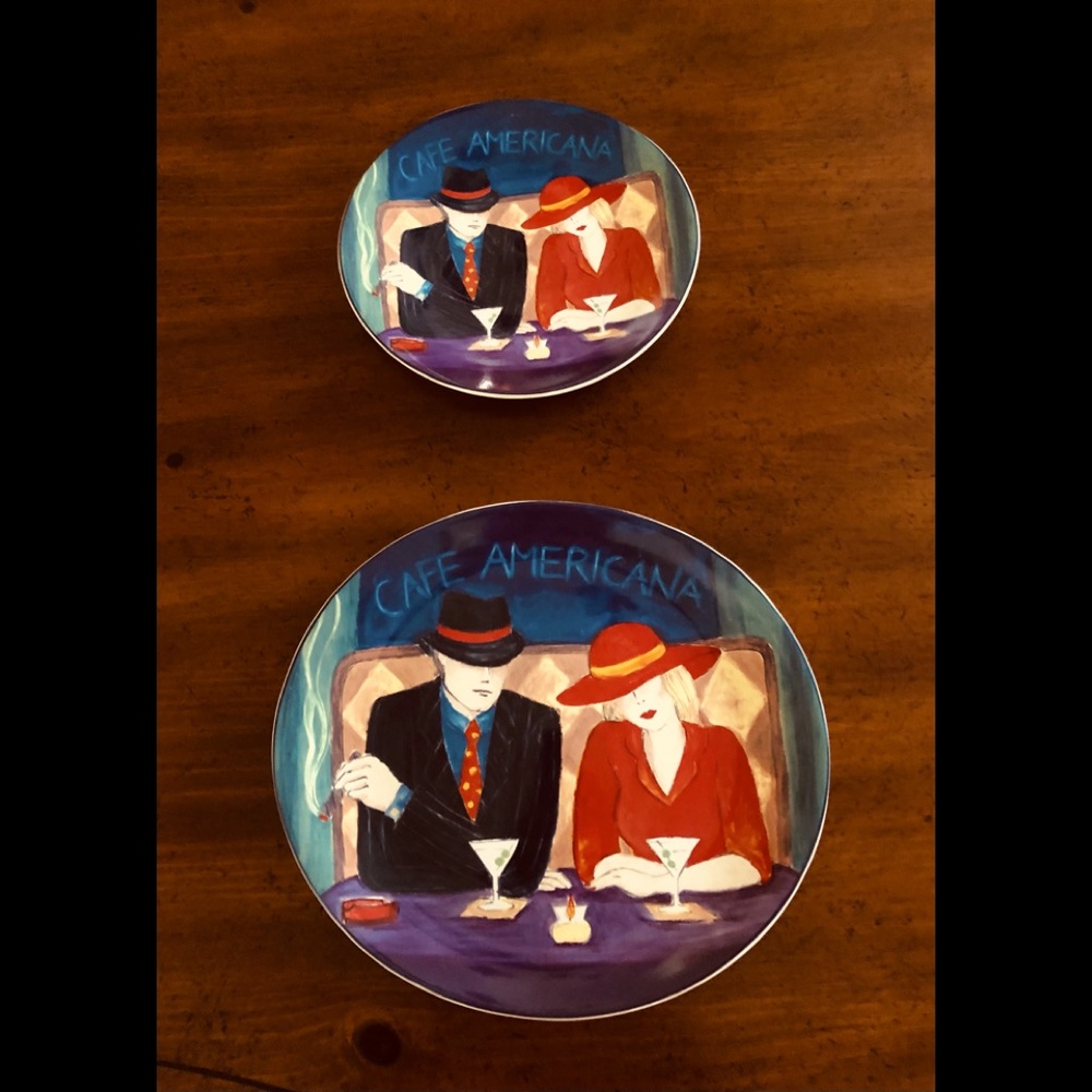 Vintage Sango salad and dinner plate set